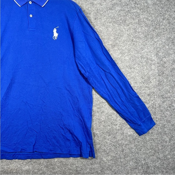 POLO Golf Ralph Lauren Top Size Large Mens Blue Long Sleeve Collared Pima Cotton - Picture 3 of 12
